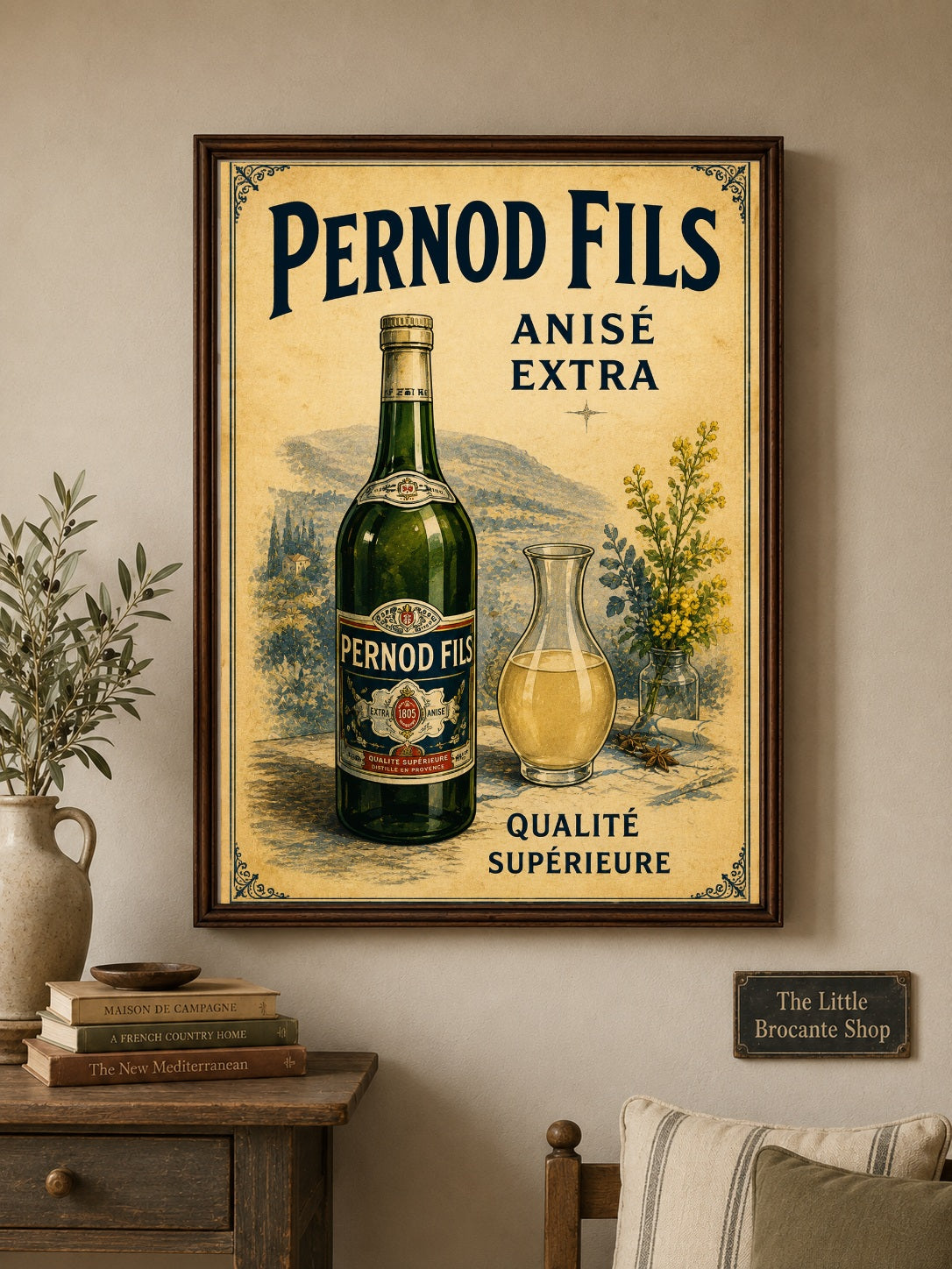 Pernod Fils Vintage French Poster Print | Classic Anisé Wall Art | French Kitchen & Home Bar Decor