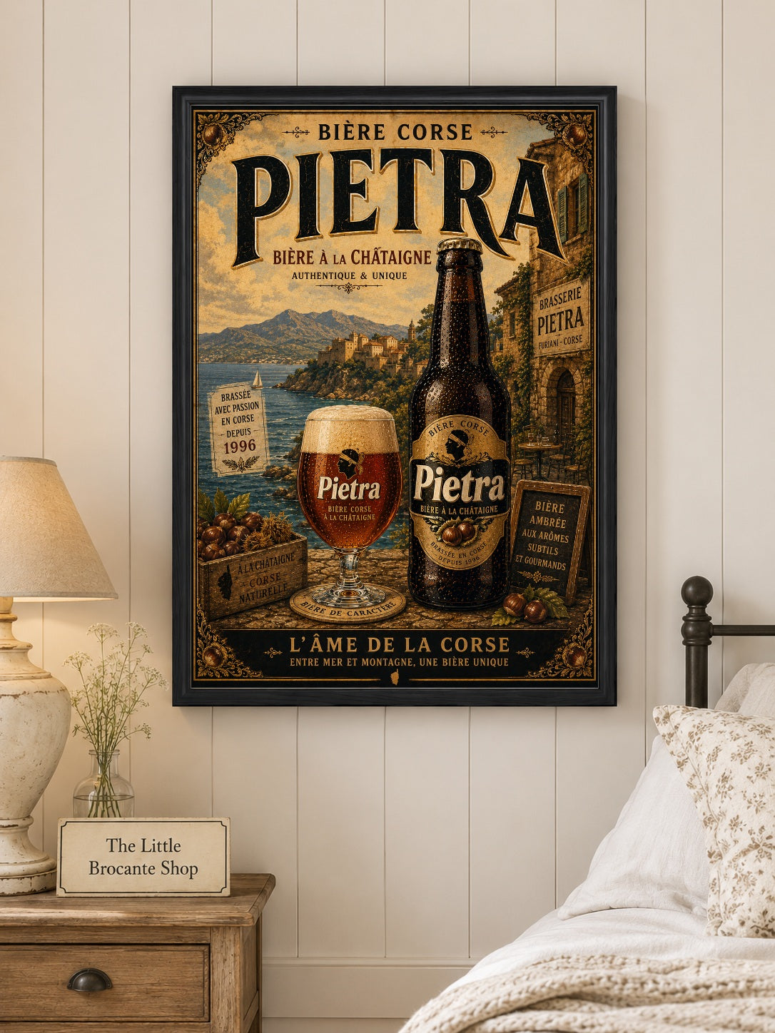 Pietra Vintage French Beer Poster | Corsican Brewery Wall Art Print | Available in A4, A3, A2, 50x70cm & A1