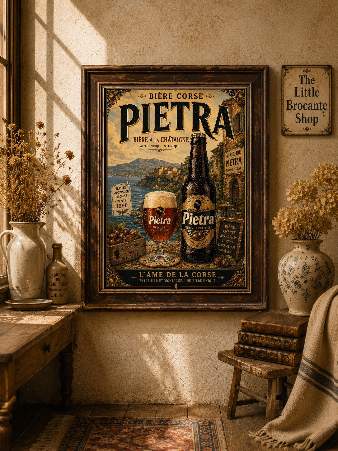 Pietra Vintage French Beer Poster | Corsican Brewery Wall Art Print | Available in A4, A3, A2, 50x70cm & A1