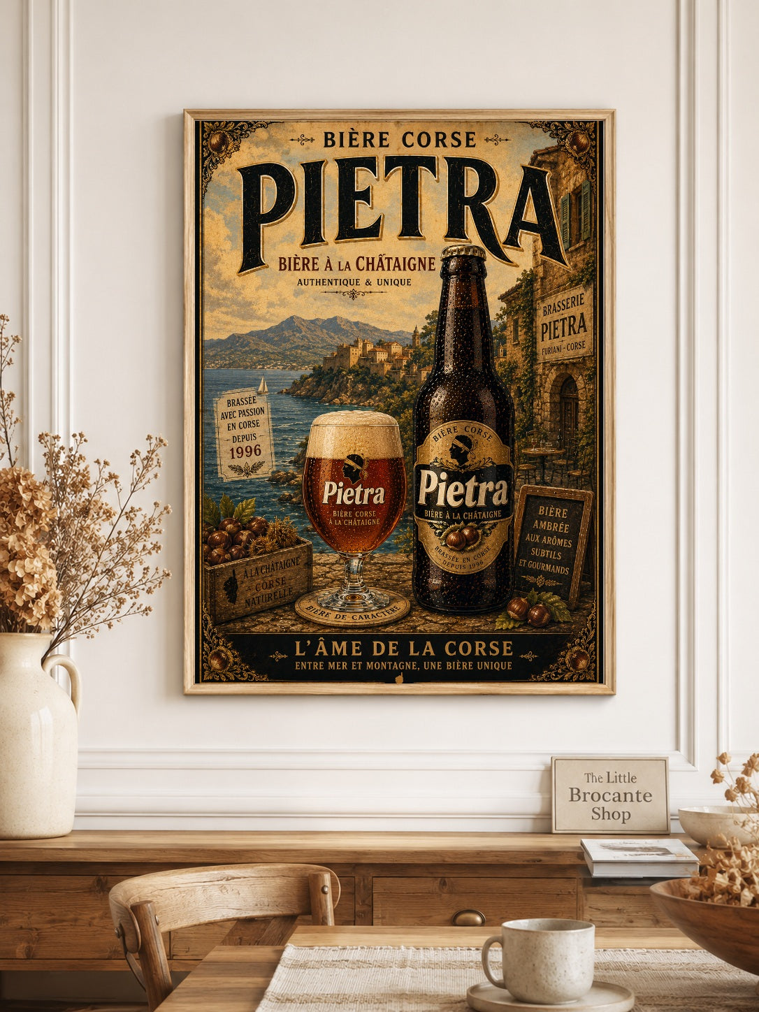 Pietra Vintage French Beer Poster | Corsican Brewery Wall Art Print | Available in A4, A3, A2, 50x70cm & A1