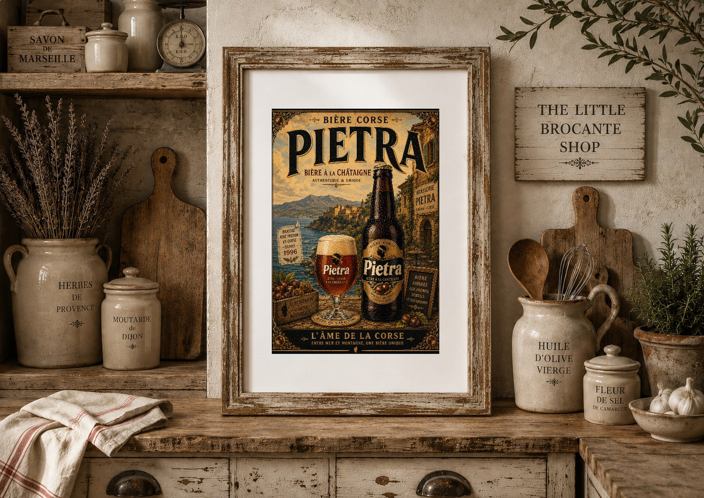 Pietra Vintage French Beer Poster | Corsican Brewery Wall Art Print | Available in A4, A3, A2, 50x70cm & A1
