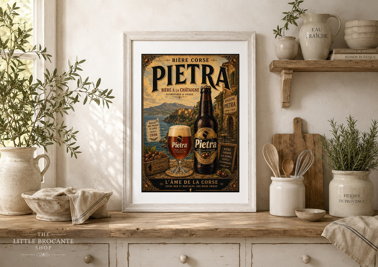 Pietra Vintage French Beer Poster | Corsican Brewery Wall Art Print | Available in A4, A3, A2, 50x70cm & A1