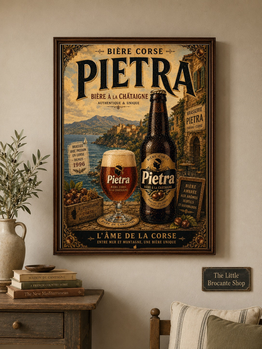 Pietra Vintage French Beer Poster | Corsican Brewery Wall Art Print | Available in A4, A3, A2, 50x70cm & A1