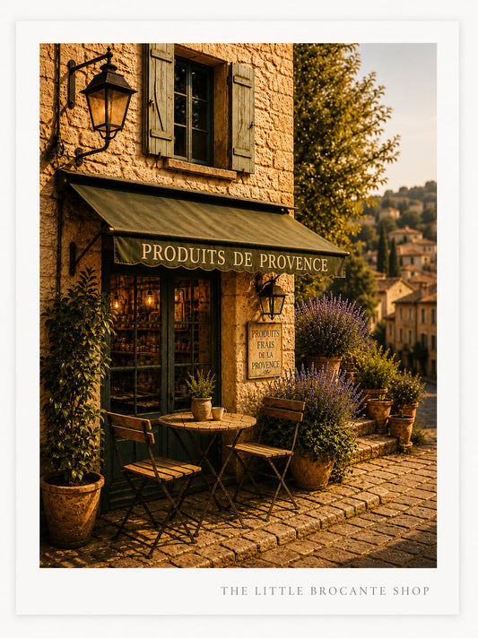 Produits de Provence Art Print | French Village Shop Wall Art | Rustic Provence Café & Delicatessen Decor | Vintage French Country Kitchen Print