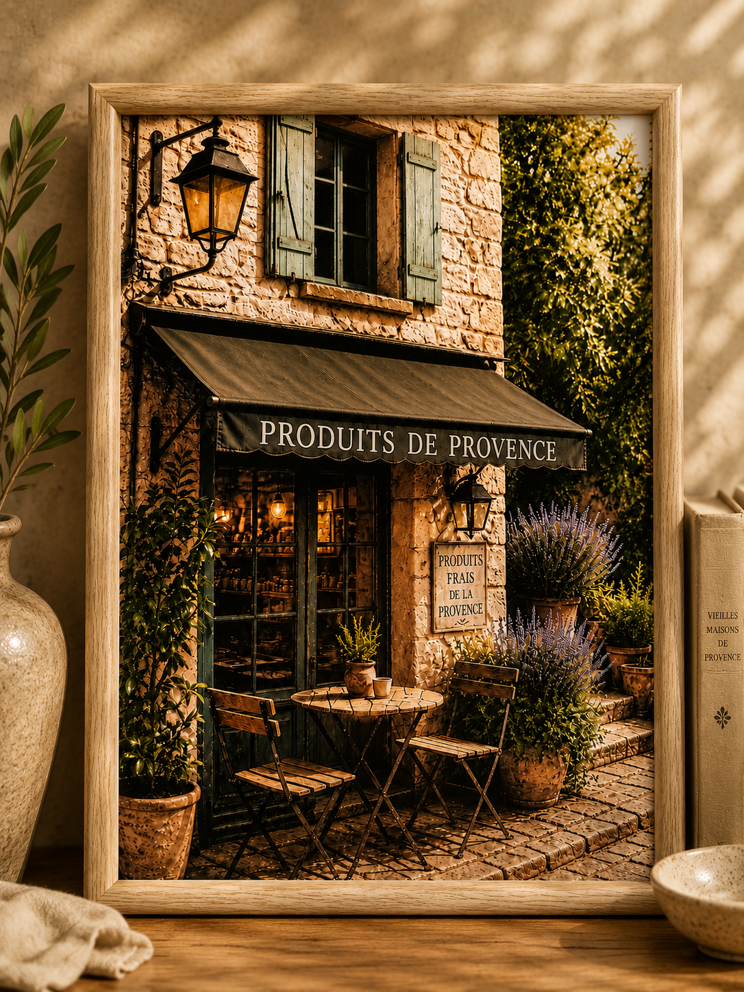 Produits de Provence Art Print | French Village Shop Wall Art | Rustic Provence Café & Delicatessen Decor | Vintage French Country Kitchen Print
