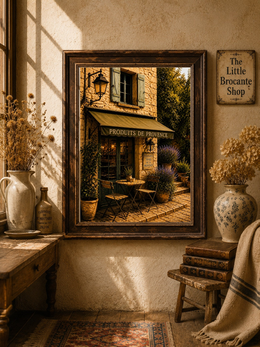 Produits de Provence Art Print | French Village Shop Wall Art | Rustic Provence Café & Delicatessen Decor | Vintage French Country Kitchen Print
