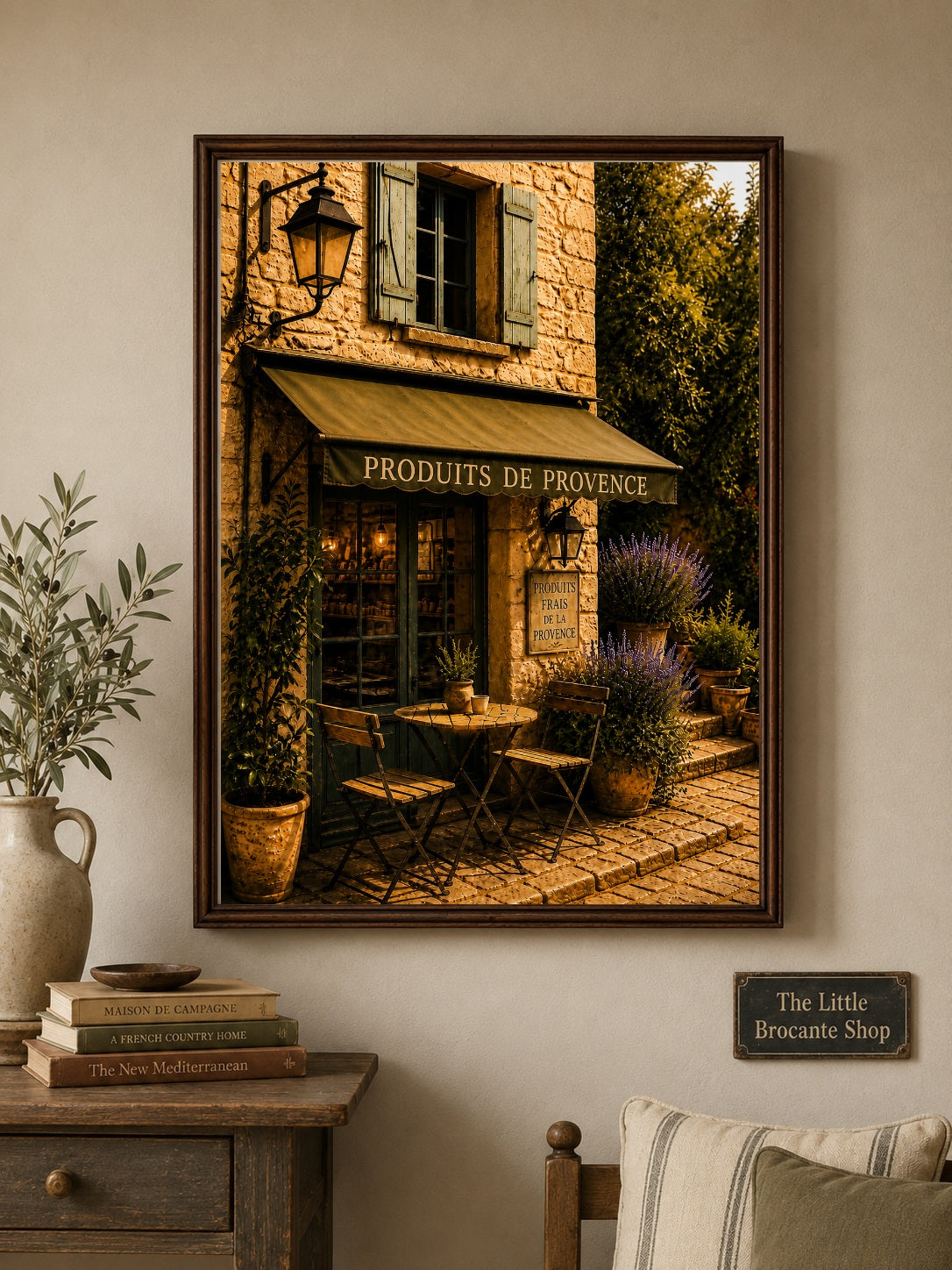 Produits de Provence Art Print | French Village Shop Wall Art | Rustic Provence Café & Delicatessen Decor | Vintage French Country Kitchen Print