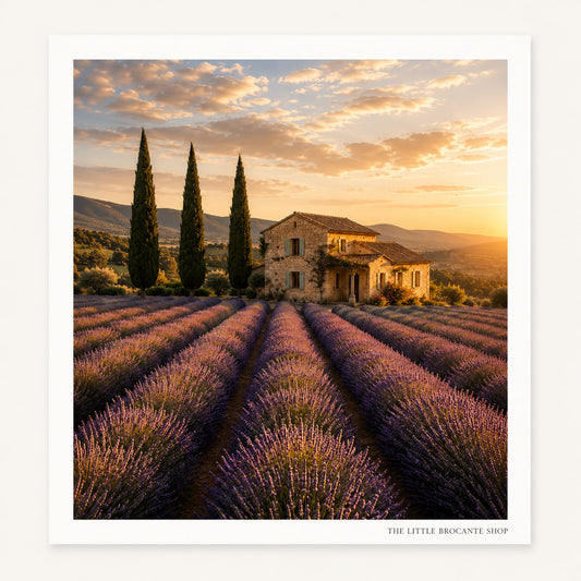 Champs de Lavande Wooden Framed Print | Provence Lavender Field Wall Art | French Country Landscape | A5, A4, A3, A2 & A1
