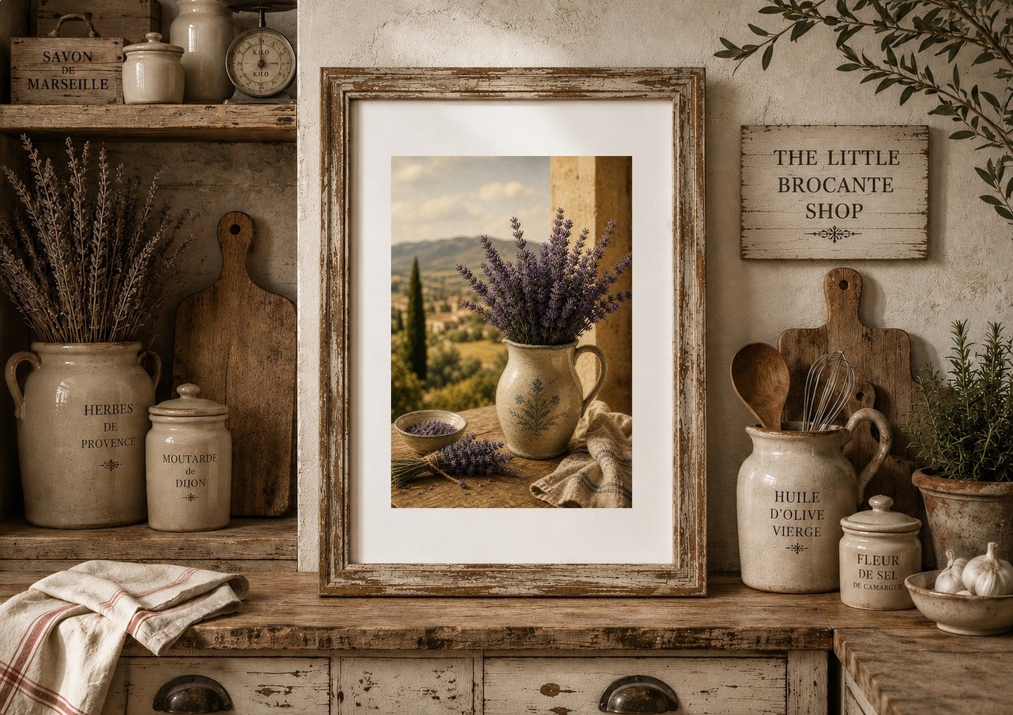 Provence Lavender Jug Print – French Country Wall Art