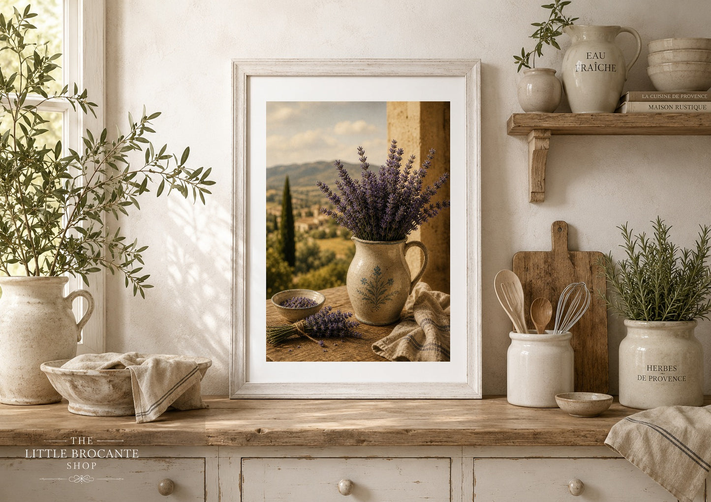 Provence Lavender Jug Print – French Country Wall Art