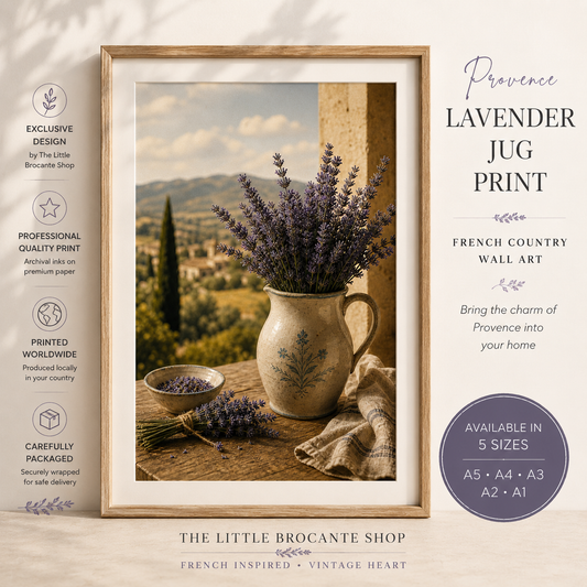 Provence Lavender Jug Print – French Country Wall Art