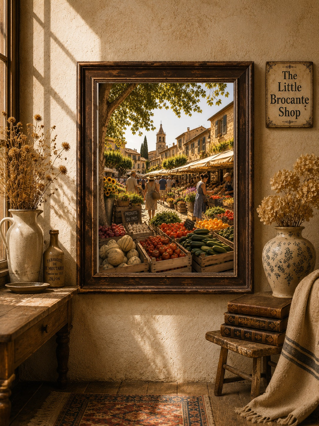 Marché de Village Print | French Provence Market Wall Art | Rustic French Country Decor | A5, A4, A3, A2 & A1