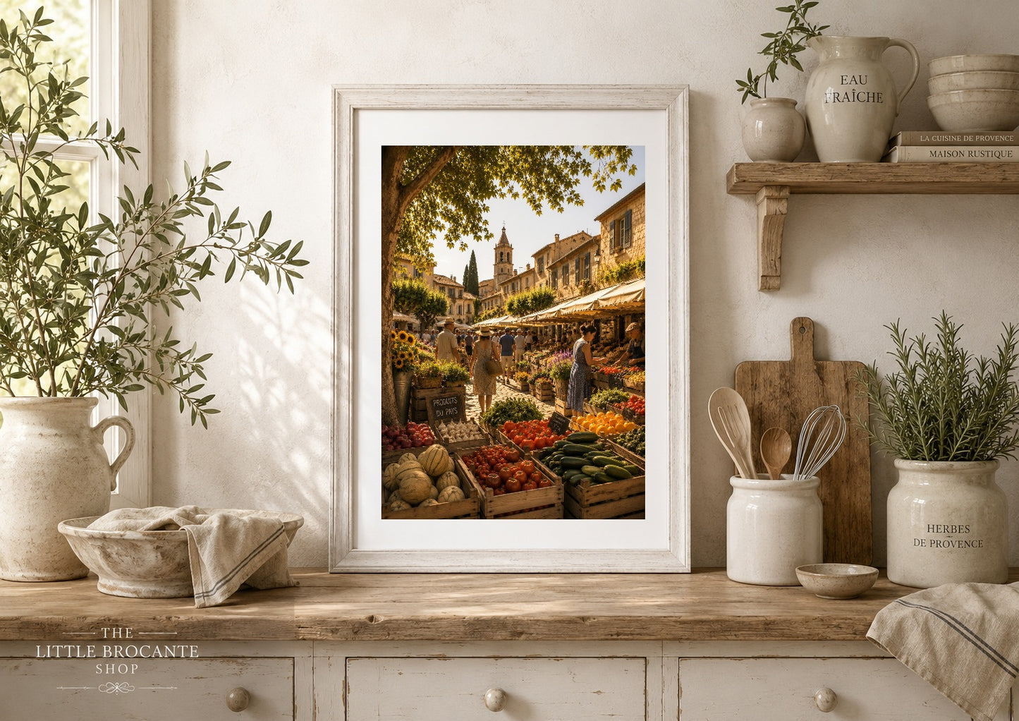 Marché de Village Print | French Provence Market Wall Art | Rustic French Country Decor | A5, A4, A3, A2 & A1