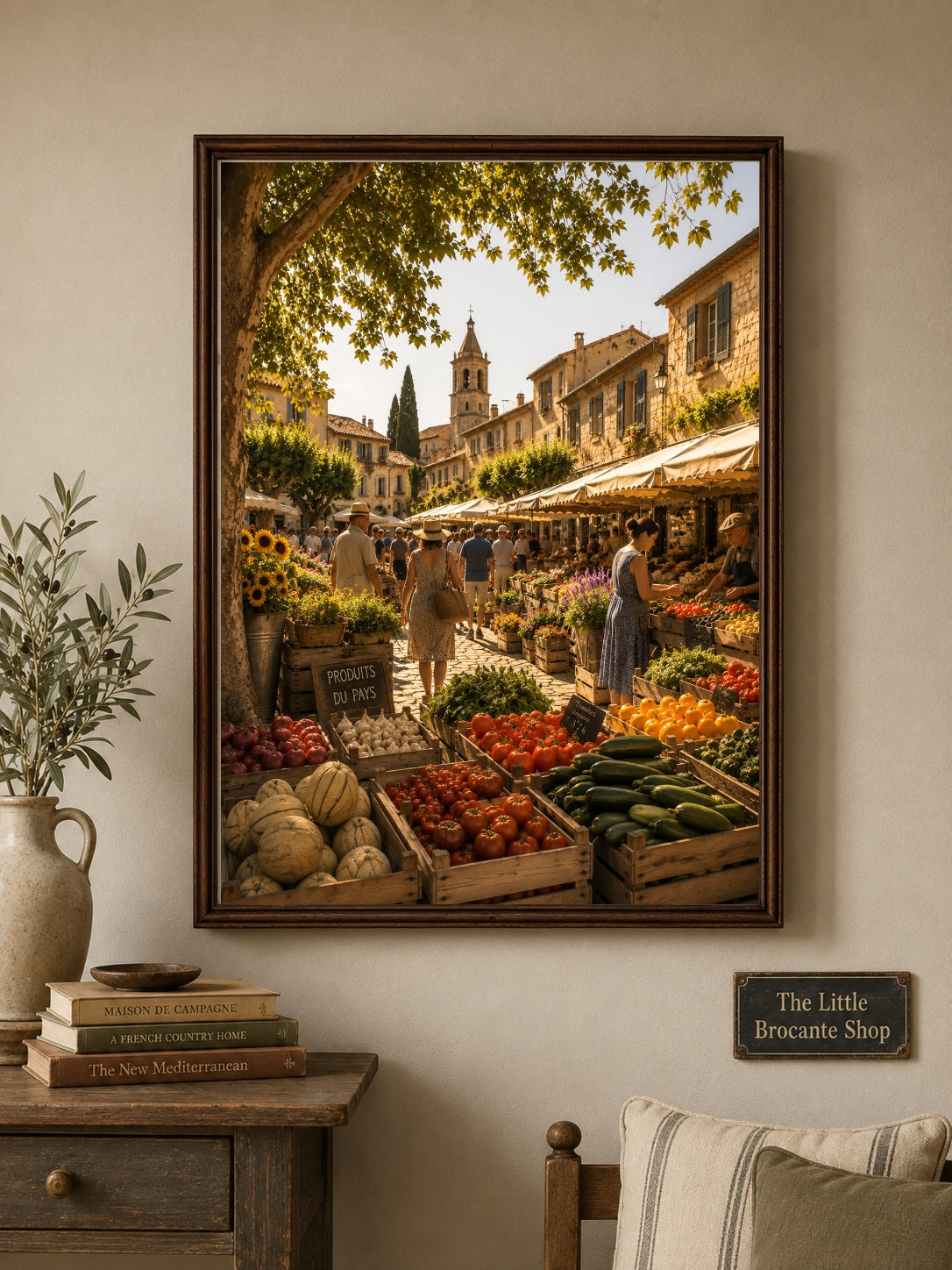 Marché de Village Print | French Provence Market Wall Art | Rustic French Country Decor | A5, A4, A3, A2 & A1