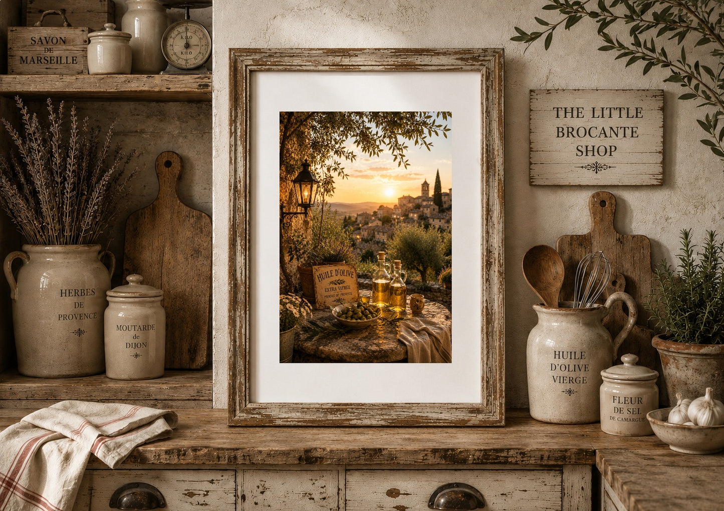 Huile d'Olive de Provence Print | French Olive Oil Wall Art | Rustic French Kitchen Decor | A5, A4, A3, A2 & A1