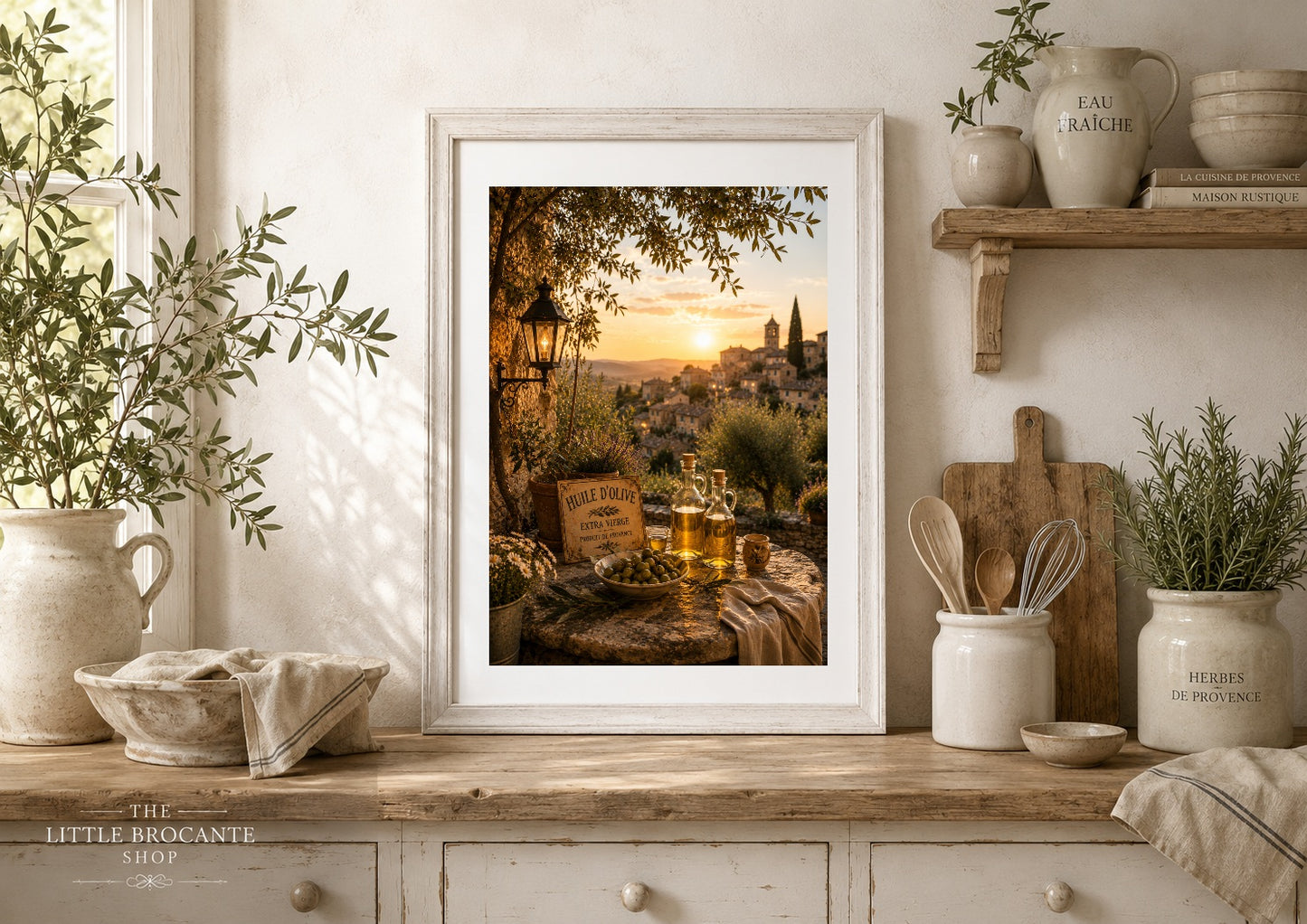 Huile d'Olive de Provence Print | French Olive Oil Wall Art | Rustic French Kitchen Decor | A5, A4, A3, A2 & A1