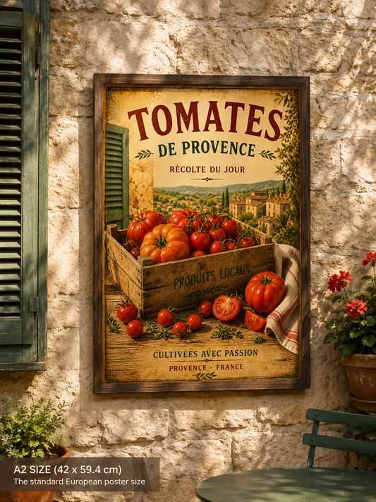 Tomatoes of Provence Market Vintage Print - A4, A3, A2, A1 or 50x70cm size