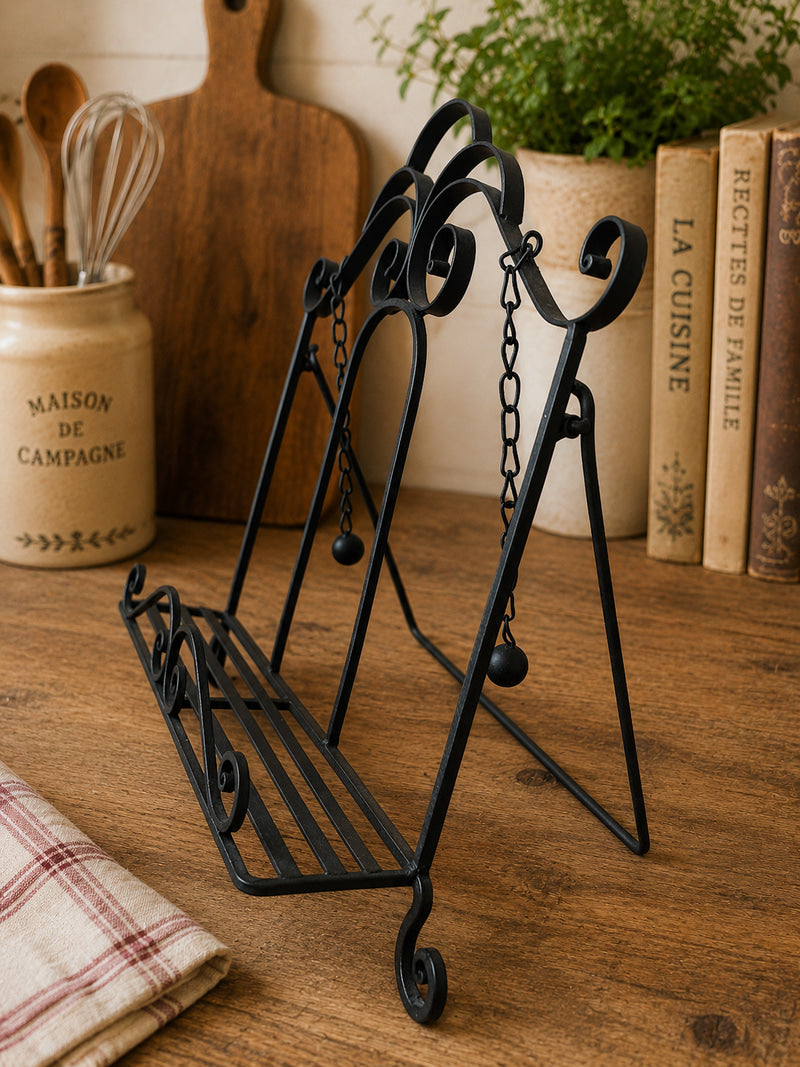 Vintage Style Wrought Iron Recipe Book Stand