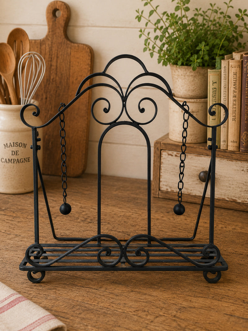 Vintage Style Wrought Iron Recipe Book Stand
