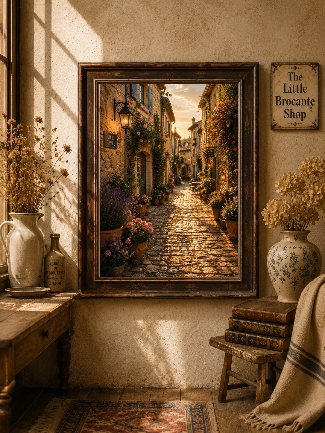Rue Pavée Print | Cobbled Street of Provence Wall Art | French Village Lane | A5, A4, A3, A2 & A1