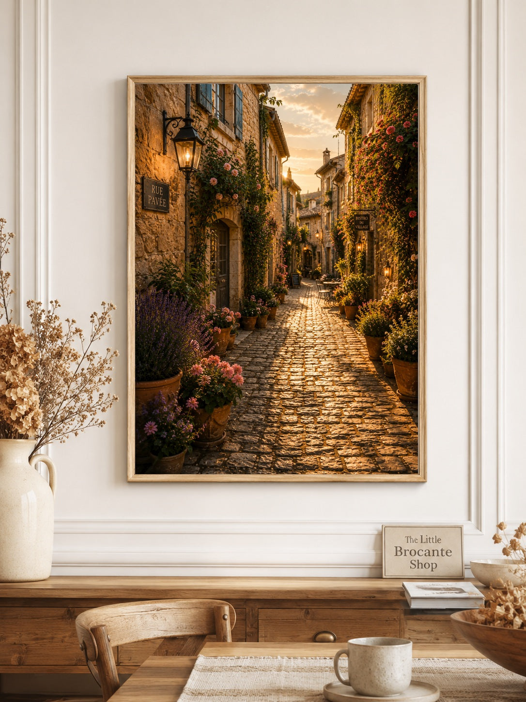 Rue Pavée Print | Cobbled Street of Provence Wall Art | French Village Lane | A5, A4, A3, A2 & A1