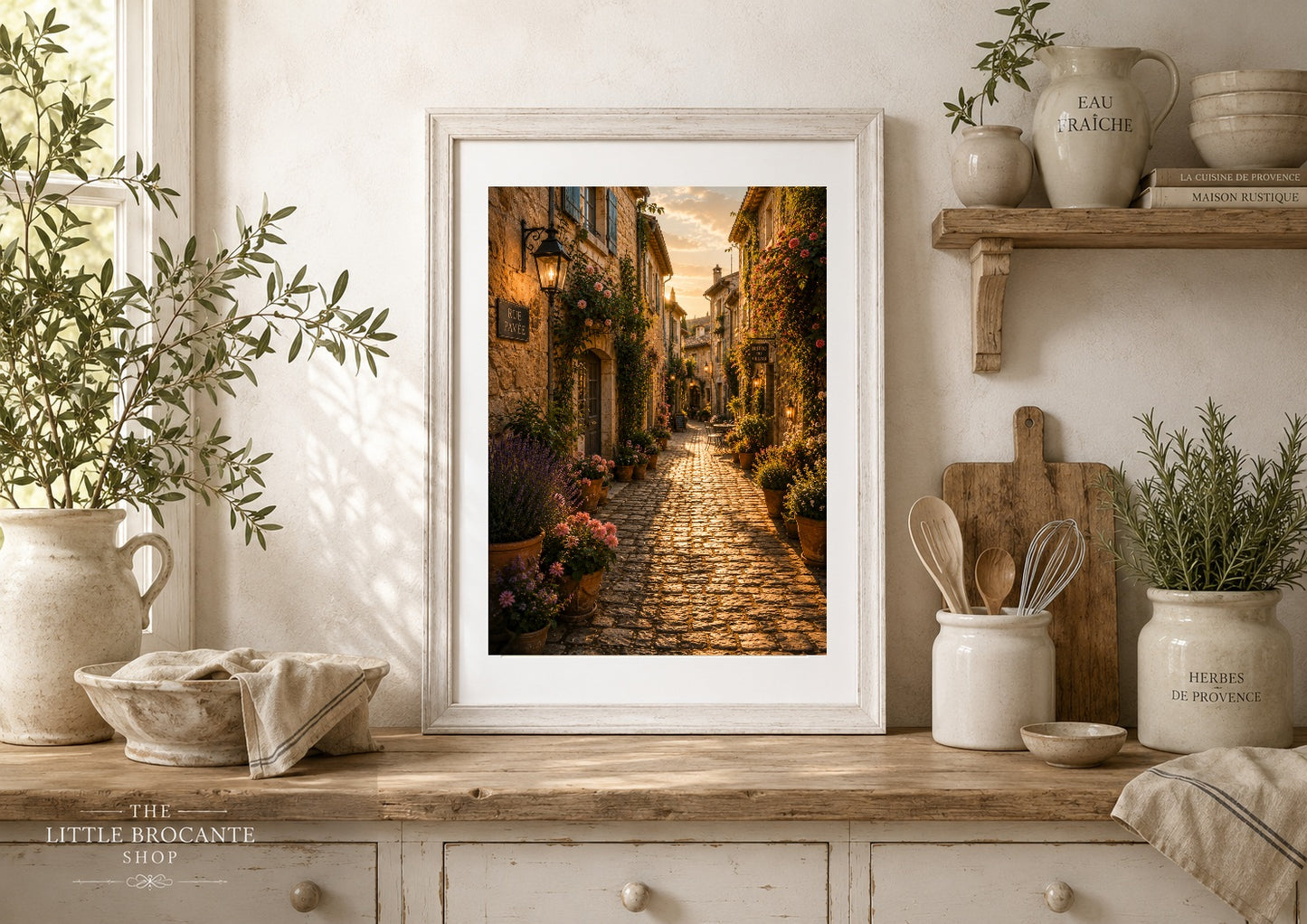 Rue Pavée Print | Cobbled Street of Provence Wall Art | French Village Lane | A5, A4, A3, A2 & A1