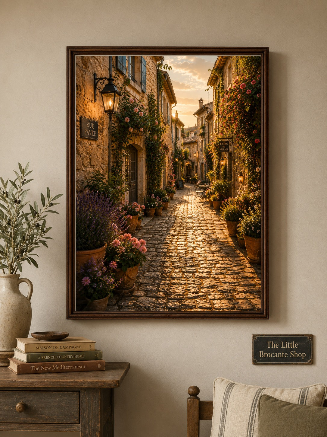 Rue Pavée Print | Cobbled Street of Provence Wall Art | French Village Lane | A5, A4, A3, A2 & A1
