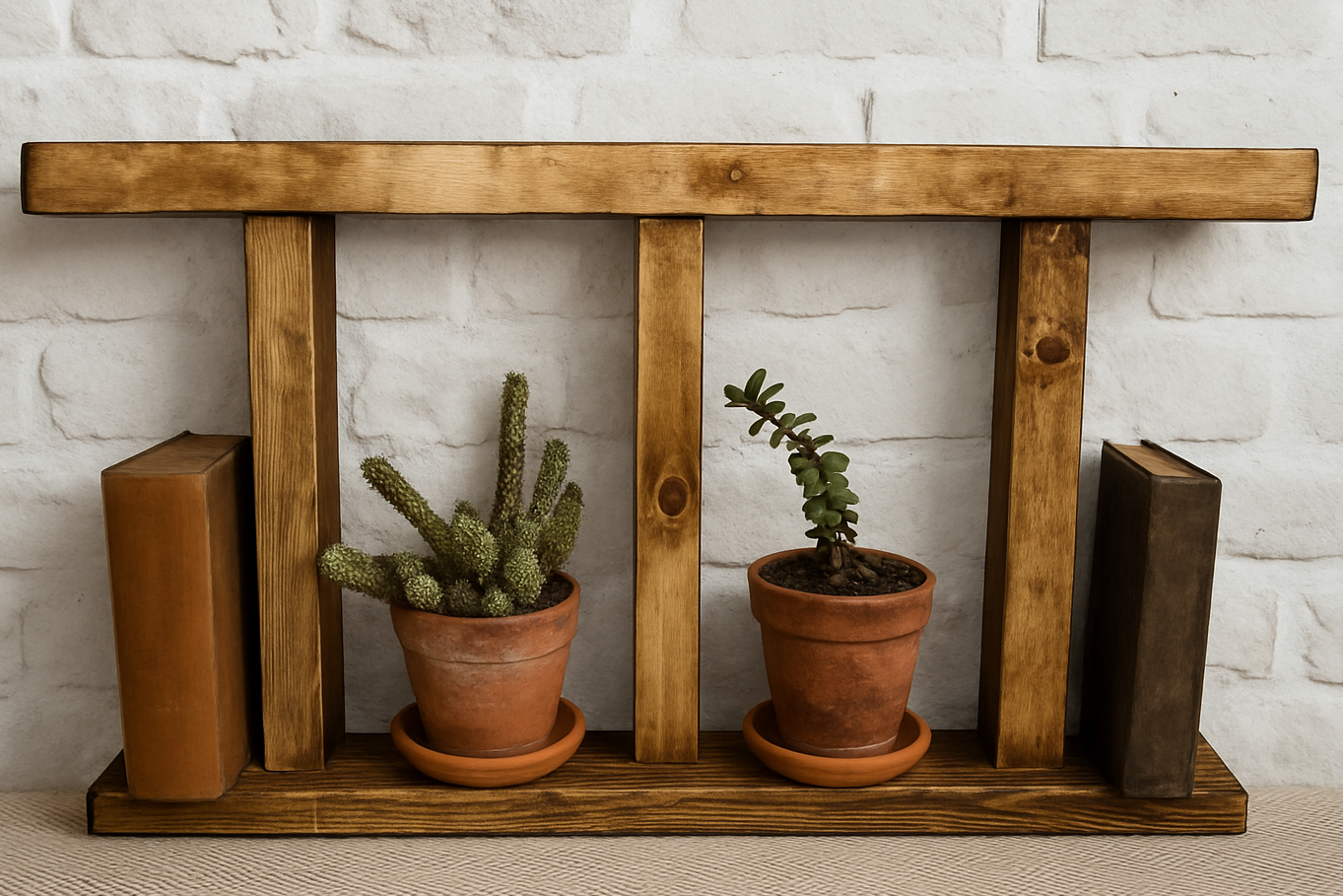 Rustic Wooden Decorative Ladder Shelf