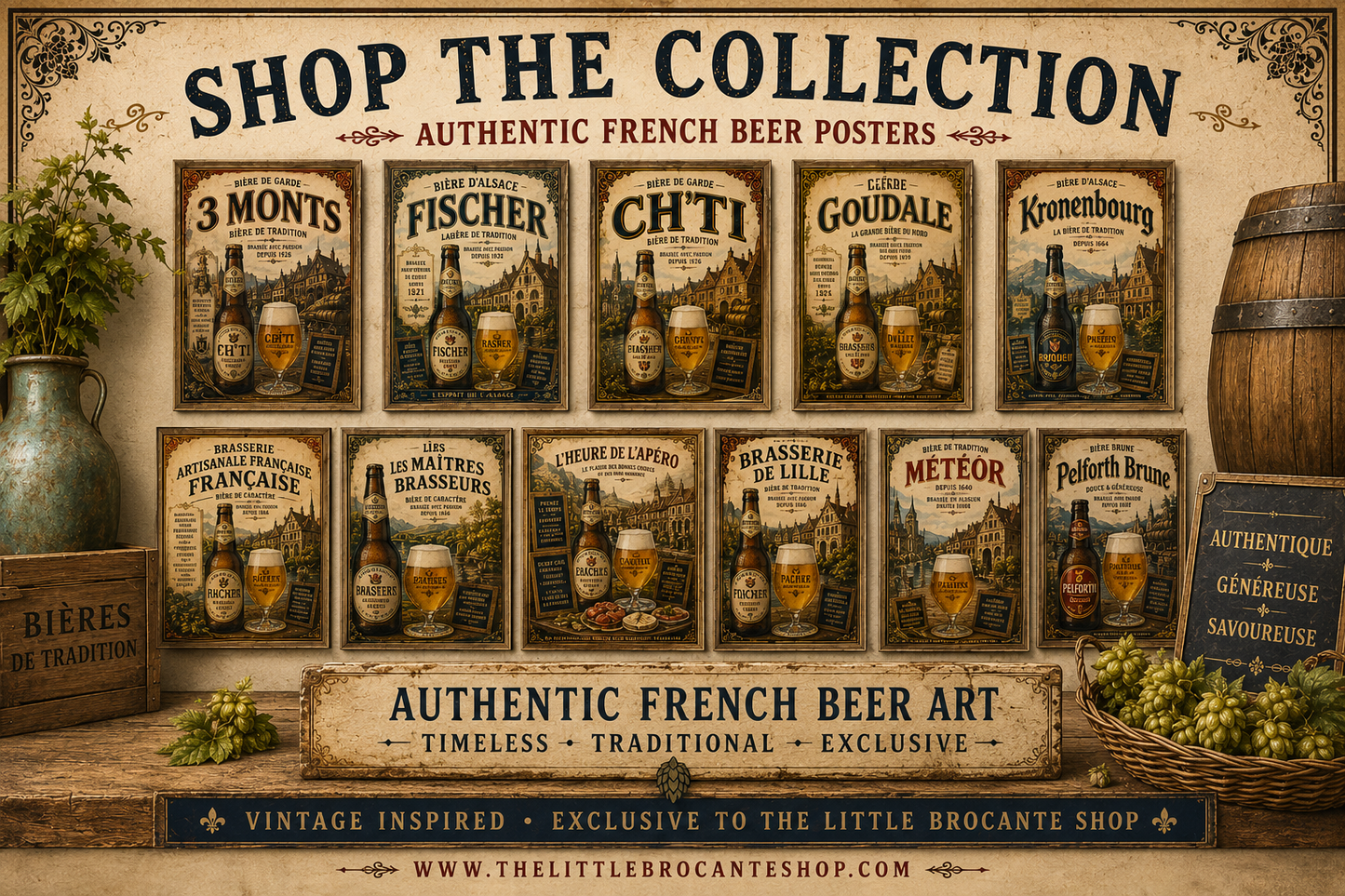 Brasserie de Lille Vintage Beer Poster – French Brewery Wall Art