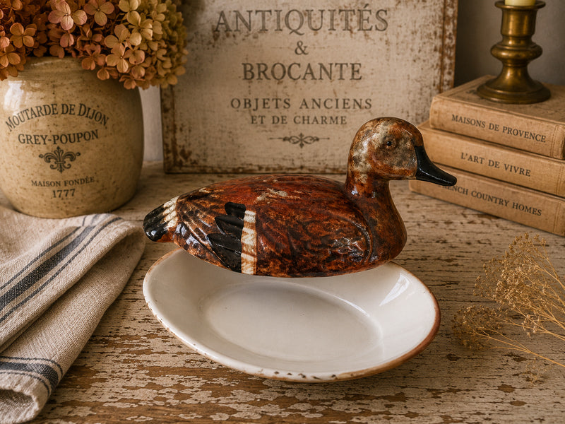 Vintage French Duck Terrine by Michel Caugant - The Little Brocante Shop