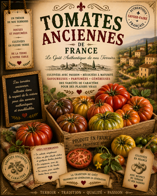 French Provence Tomates Anciennes Vintage Style Print - A4, A3, A2, A1 or 50x70cm size
