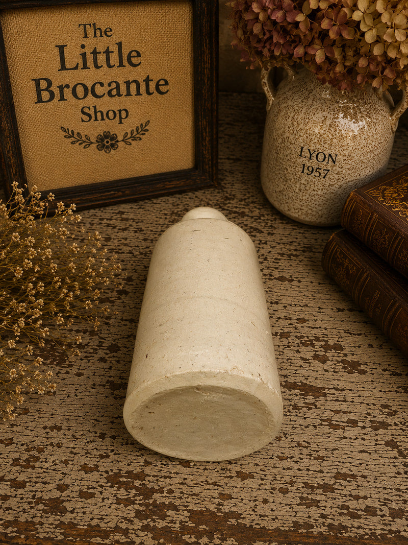Antique White Stoneware Apothecary Bottle