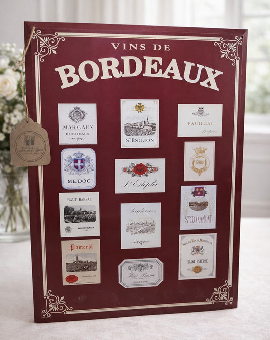 Vintage French Vins de Bordeaux Metal Sign