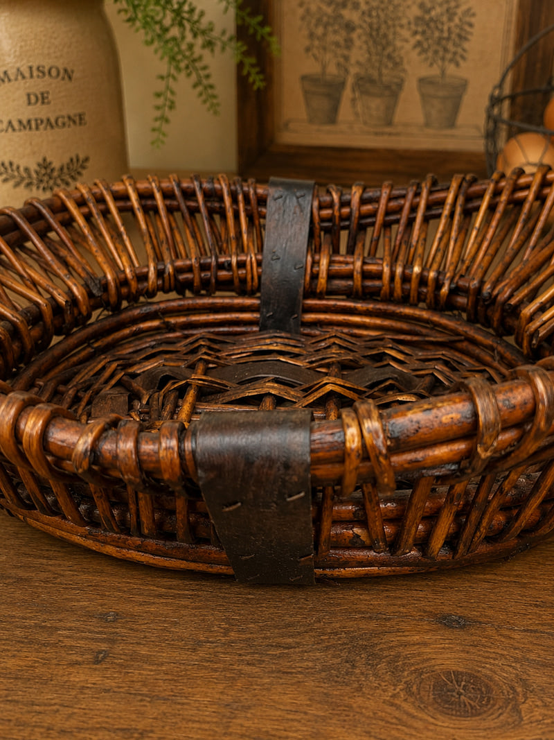 Vintage Handwoven Willow Bread Basket