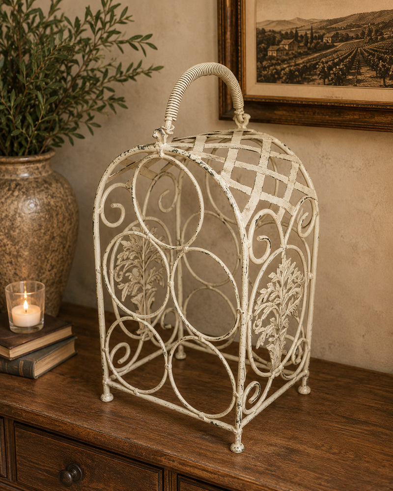 Vintage French Style Metal Wine Rack
