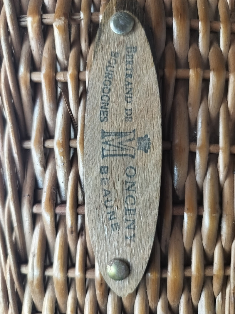 Vintage French Wine Merchant Wicker Basket