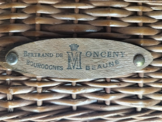 Vintage French Wine Merchant Wicker Basket