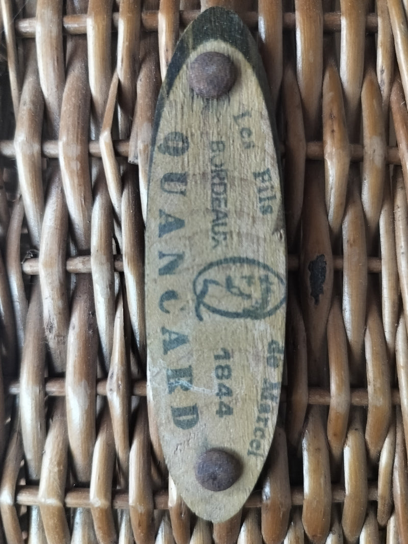 Vintage French Wine Merchant Wicker Basket