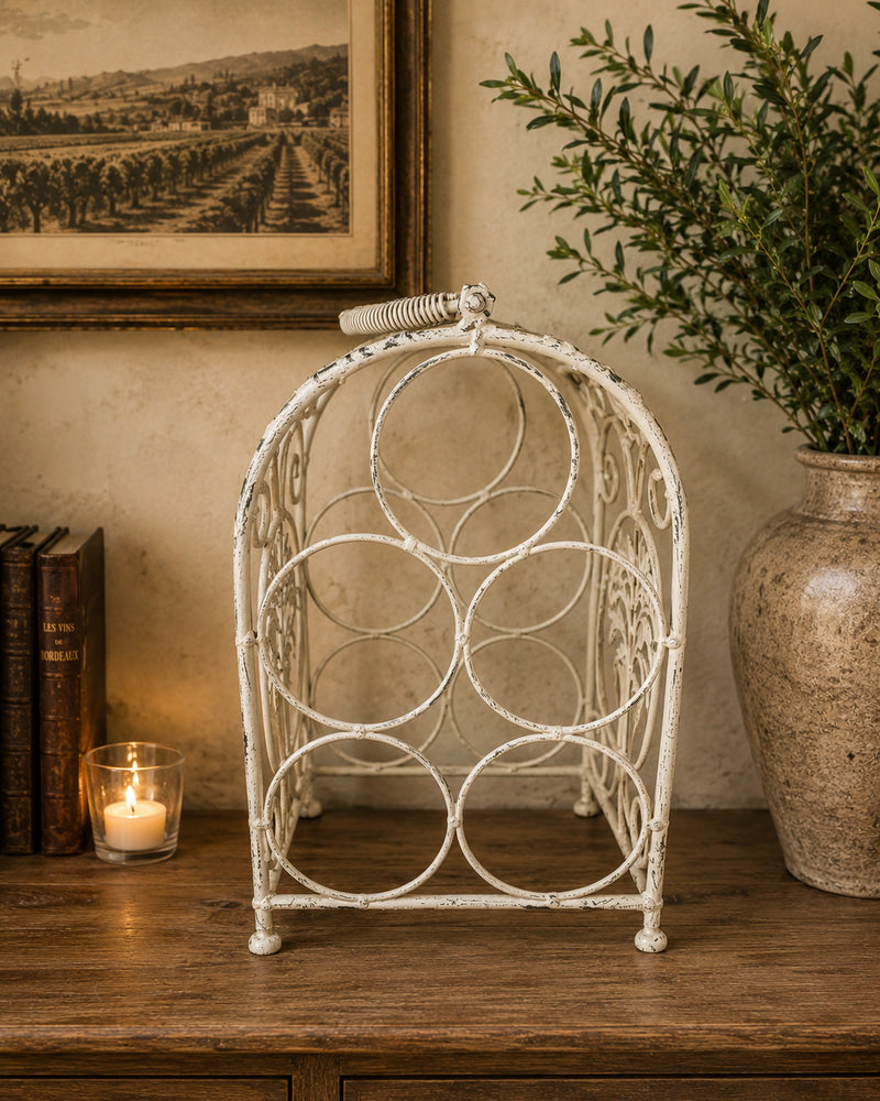 Vintage French Style Metal Wine Rack