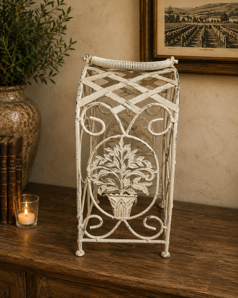 Vintage French Style Metal Wine Rack