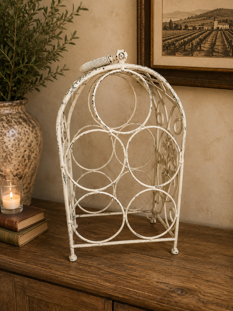 Vintage French Style Metal Wine Rack