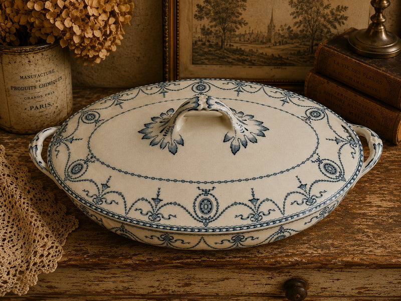Antique Wood & Sons English Tureen – Blue and White Transferware