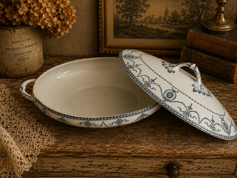 Antique Wood & Sons English Tureen – Blue and White Transferware