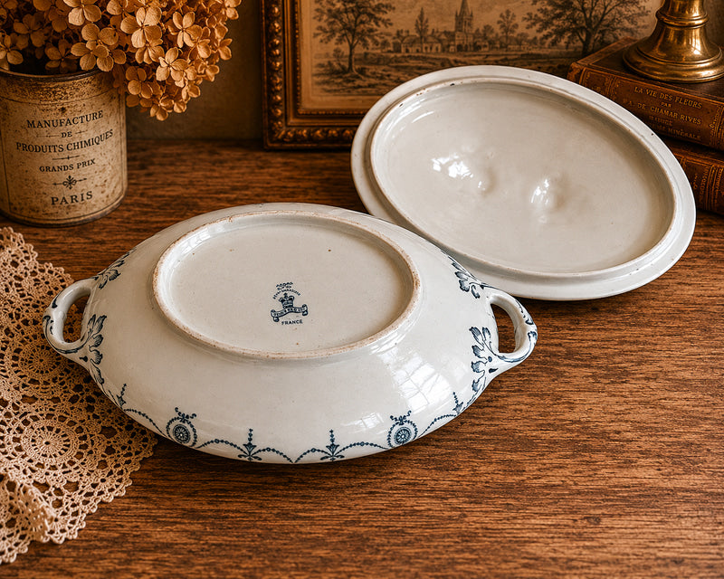 Antique Wood & Sons English Tureen – Blue and White Transferware