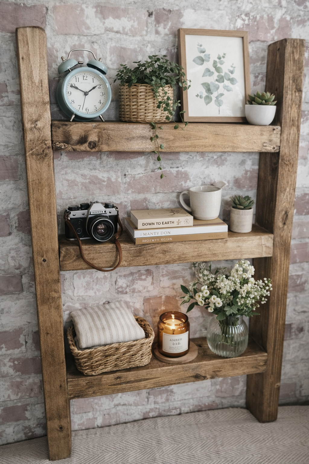 Rustic Wooden Decorative Ladder