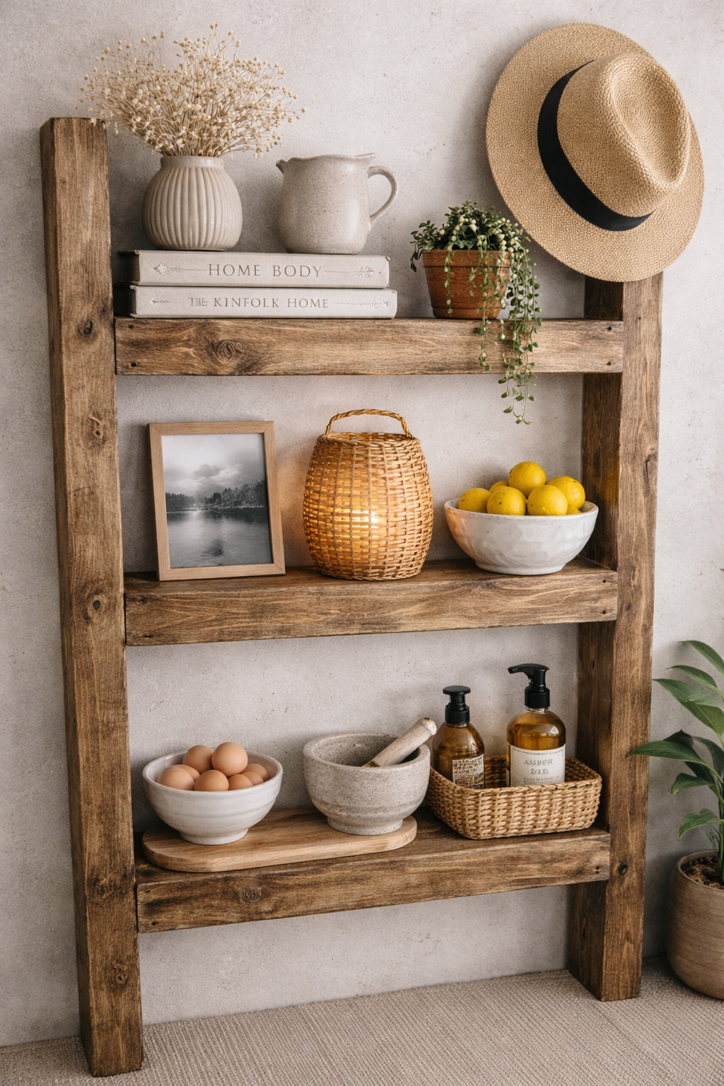 Rustic Wooden Decorative Ladder