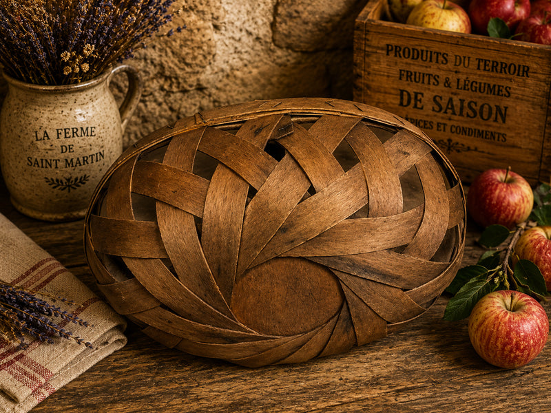 Vintage Handwoven Gathering Basket