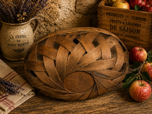 Vintage Handwoven Gathering Basket