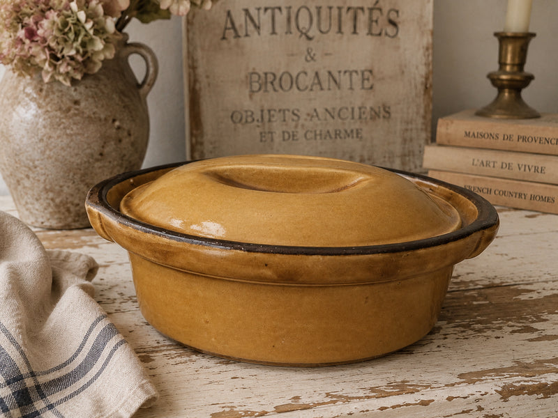 Vintage Yellow French Terrine Dish - The Little Brocante Shop