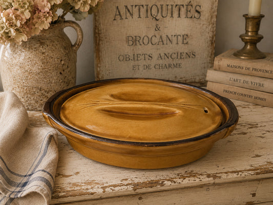 Vintage Yellow French Terrine Dish